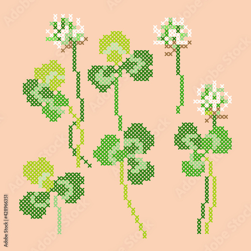 embroidery clover set 