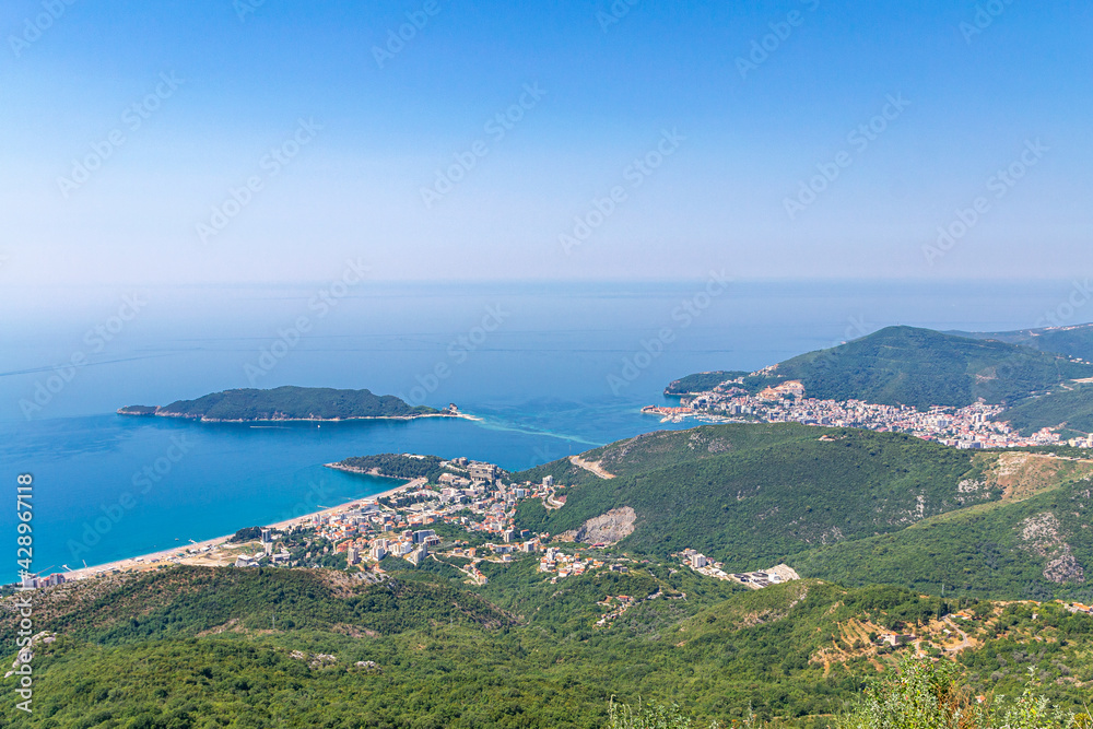 Seascape of Budva Riviera in Montenegro