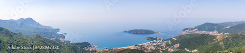 Panorama of Budva Riviera in Montenegro