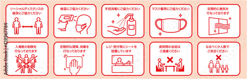 手洗い マスク うがい アルコール消毒 ソーシャルディスタンス