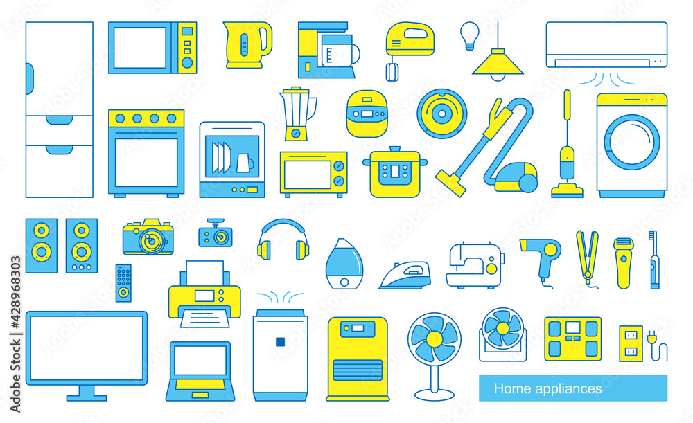 Home appliances vector icon 家電アイコンセット Home appliances vector icon 家電アイコンセット