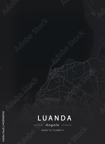 Fotografía Map of Luanda, Angola