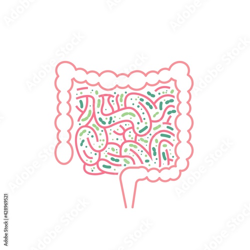 Lactobacillus Probiotics Icon. Normal gram-positive anaerobic microflora sign