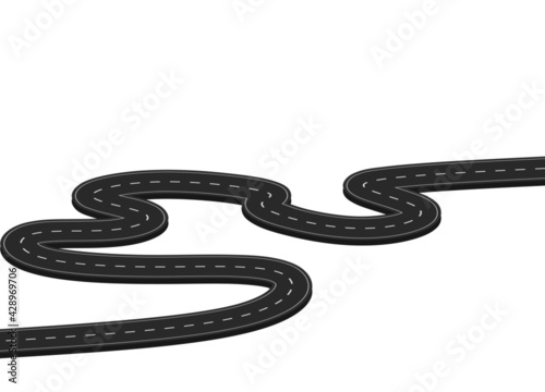 Wallpaper Mural Roadway journey to the future. Asphalt street isolated on white background. Symbols Way to the goal of the end point. Path mean successful business planning Suitable for advertising and presentstation Torontodigital.ca