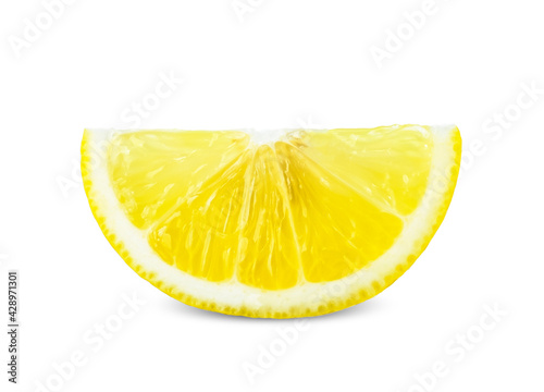 Slice lemon isolated on white background