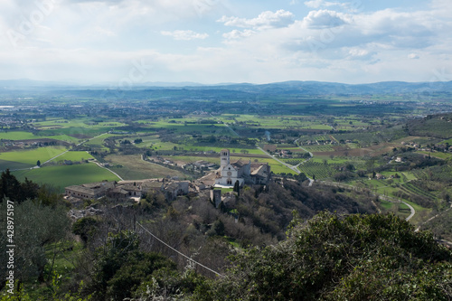 panorama in Assisi  Italy