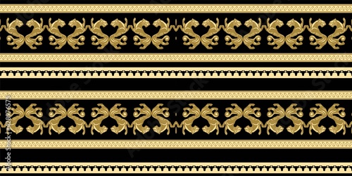 Scythian ethnics. Scythian ornament seamless. Zoological style. Historical seamless pattern. Northern Black Sea region ar.t and culture. Animal in the ancient world. Ethnic pattern