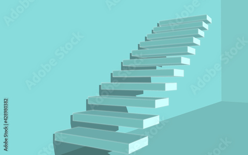 Stairs isolated on transparent background. Steps perspective.