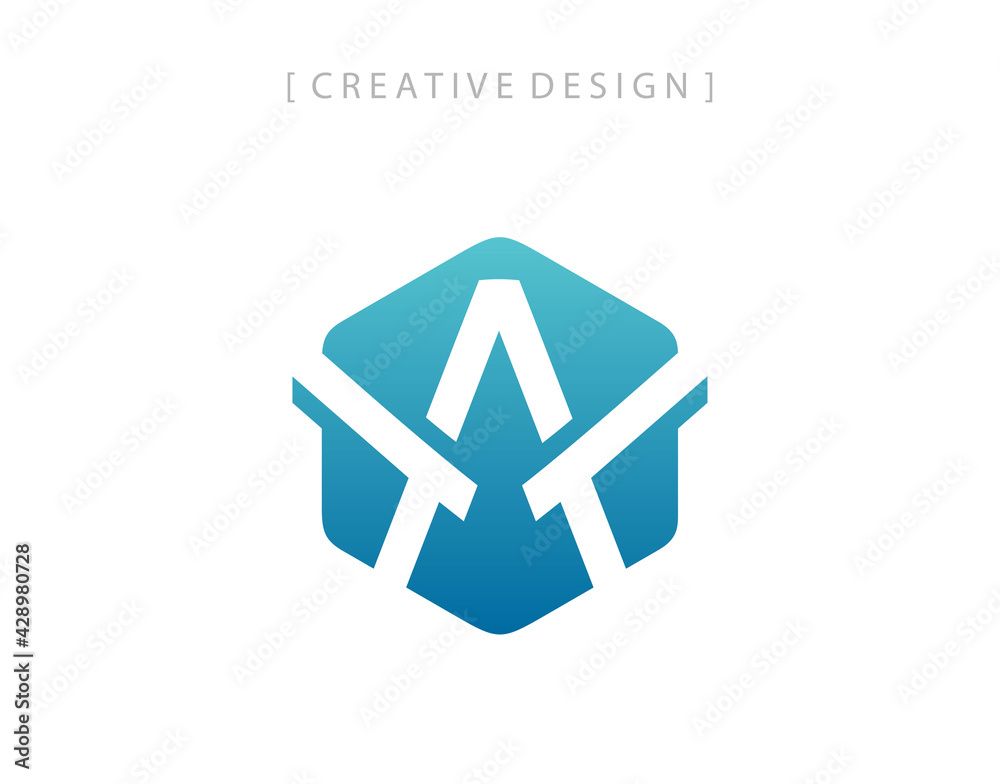 Hexagon Letter A Logo Design Element. Aero A Icon Vector.