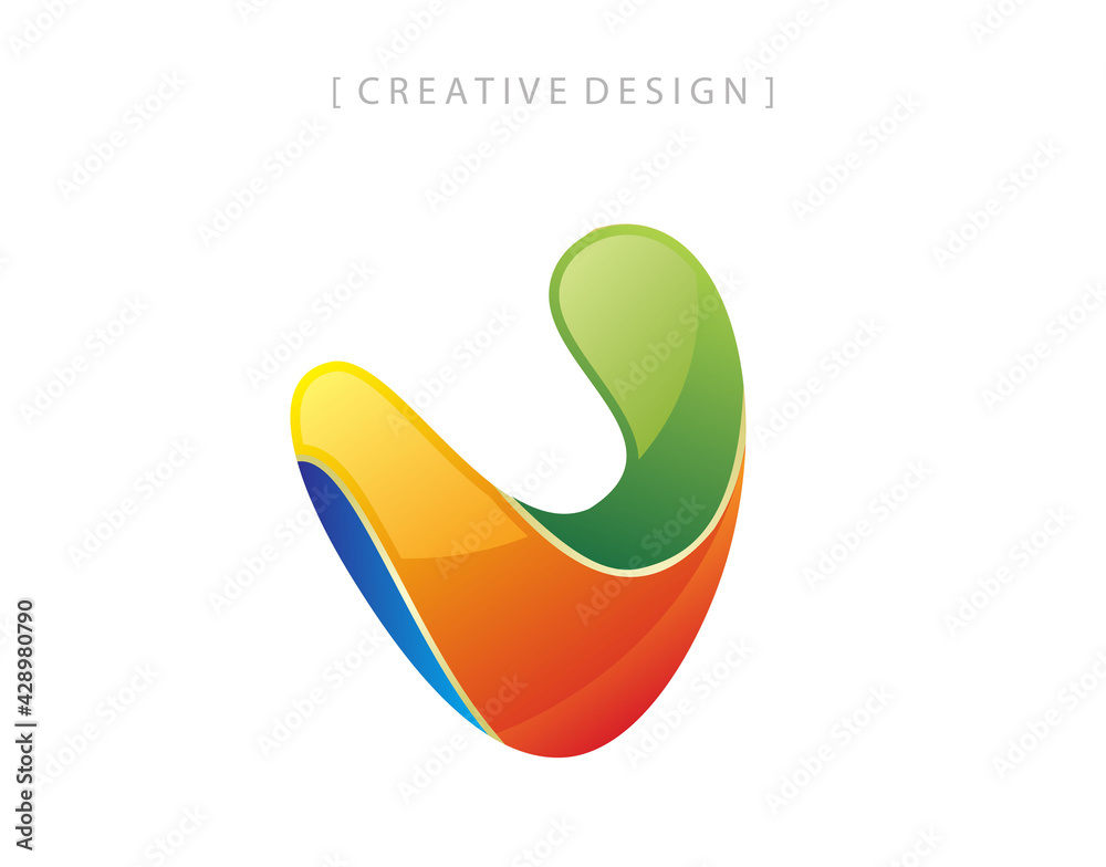 Fun V Letter. Modern gradient initial V logo icon design element template. Fun V Letter. Modern gradient initial V logo icon design element template.