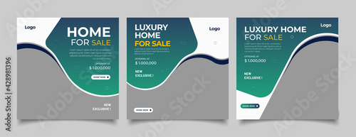 Real estate instagram social media post web banner