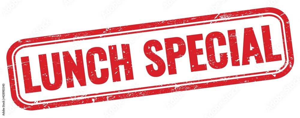 LUNCH SPECIAL text on red grungy stamp. LUNCH SPECIAL text on red grungy stamp.
