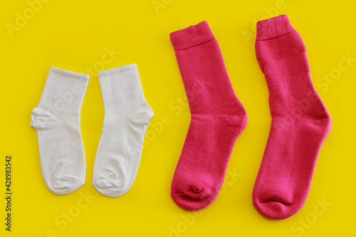 women's sports socks on a yellow background