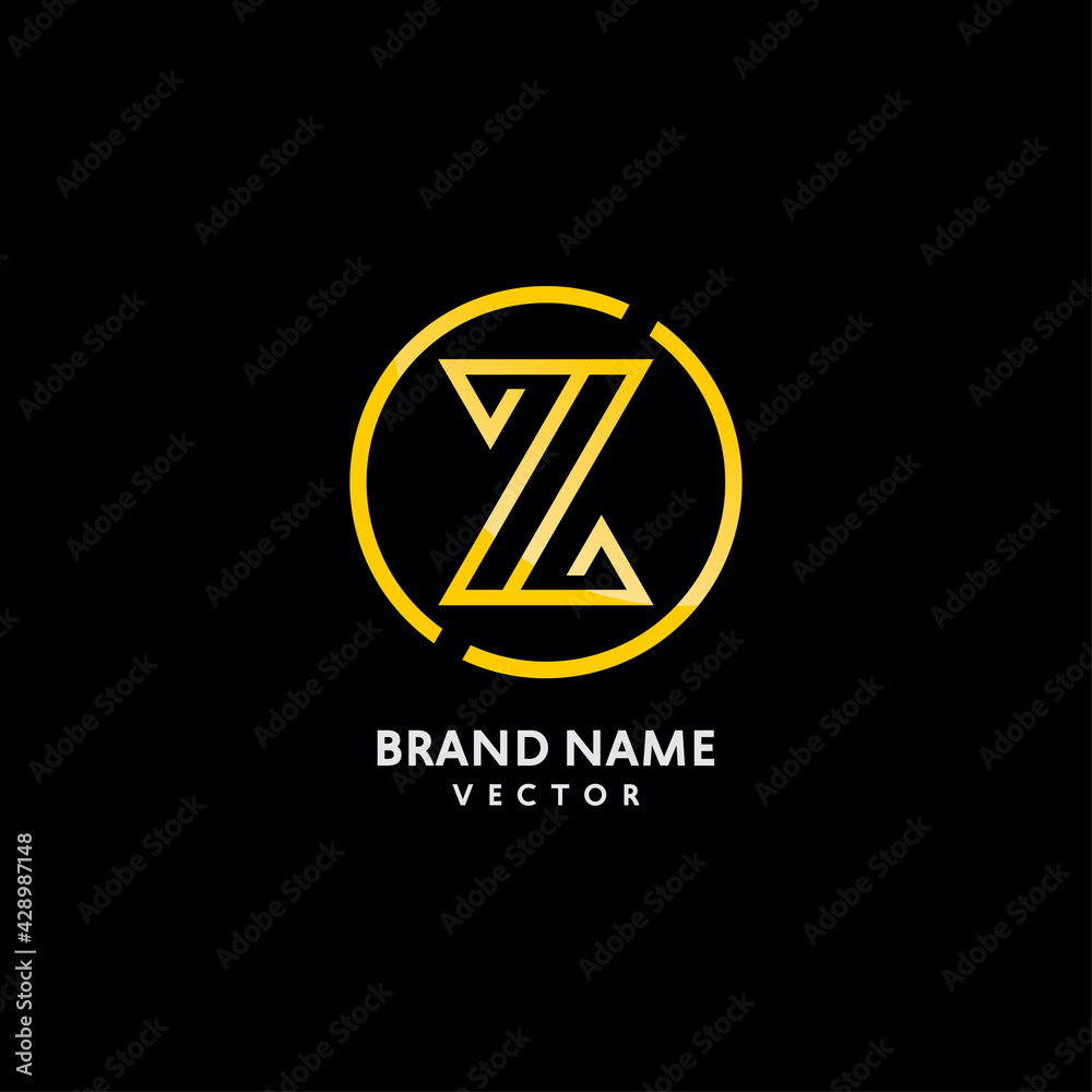 Gold Monogram Z Letter Logo Design Gold Monogram Z Letter Logo Design