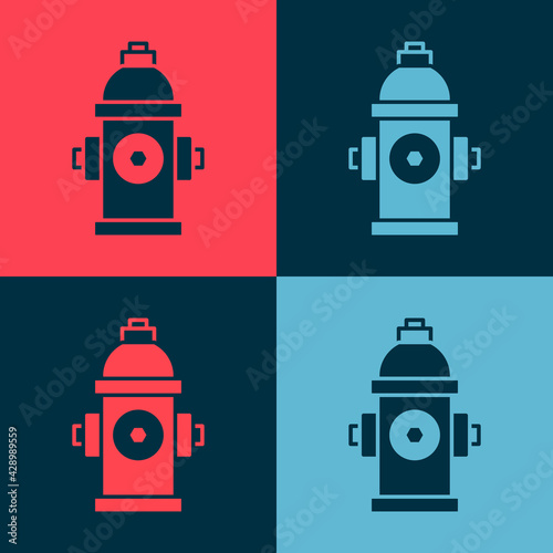 Pop art Fire hydrant icon isolated on color background. Vector
