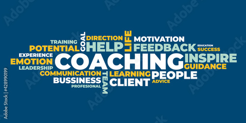 COACHING word cloud concept. Vector illustration