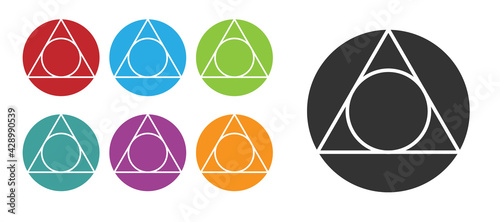 Black Triangle math icon isolated on white background. Set icons colorful. Vector