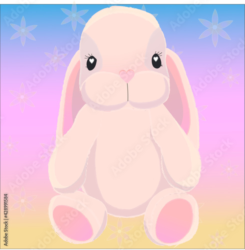 Art & Illustration romantic plush rabbit vector