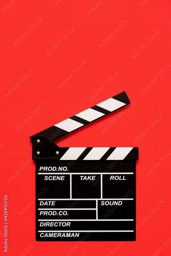 Movie clapperboard with space for text.Film and cinema concept background
