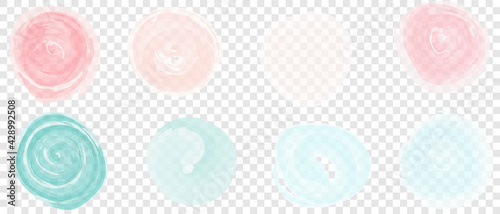 Set of pink and blue translucent textures on an isolated background for the cover and splash. Spring templates for greeting card for Easter and Mother's Day.