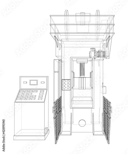Hydraulic Press. Vector