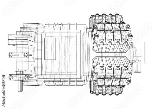 Air conditioning compressor. Vector