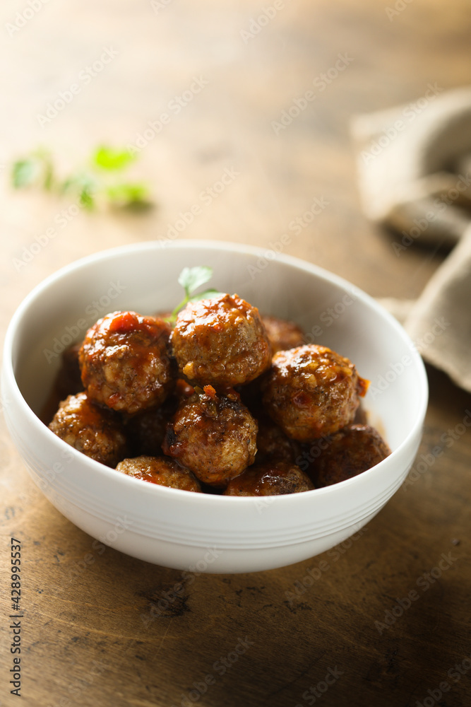Traditional homemade meatballs with tomato sauce Traditional homemade meatballs with tomato sauce