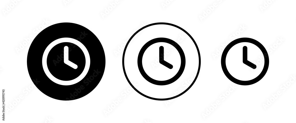 Clock vector icons set. Time icon vector. Clock vector icon Clock vector icons set. Time icon vector. Clock vector icon