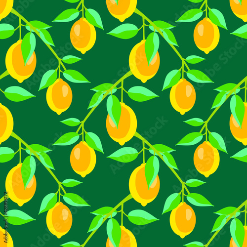 Vector - lemon fruits seamless pattern. © Stefan Grau
