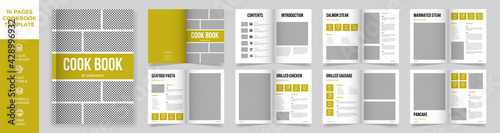 Cookbook Layout Template with Green Accents, Simple style and modern design, Recipe Book Layout
