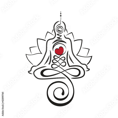 Unalome, Buddhist symbol represents life’s path toward enlightenment.