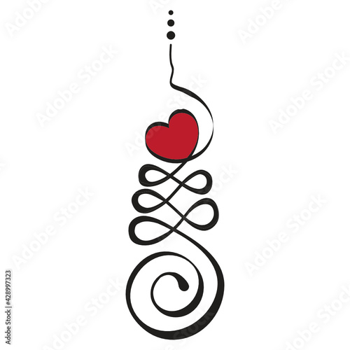 Unalome, Buddhist symbol represents life’s path toward enlightenment.