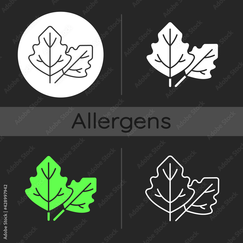 Lambs quarters dark theme icon. Cause of allergic reaction