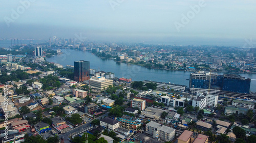 Aerial landscape of Victoria Island Lagos Nigeria