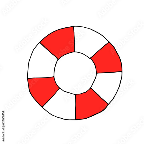 Free Download Lifebuoy. To swim. Help for a drowning man. Vector. Doodle. Hand-drawn illustration. - GFXLoad