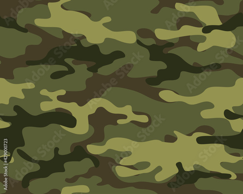 Camouflage seamless pattern. Abstract camo from spots. Endless background of spots. Military texture. Print on fabric and textiles. Vector illustration