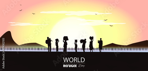 World Refugee Day. Concept of social event. 20 June-vector illustration.