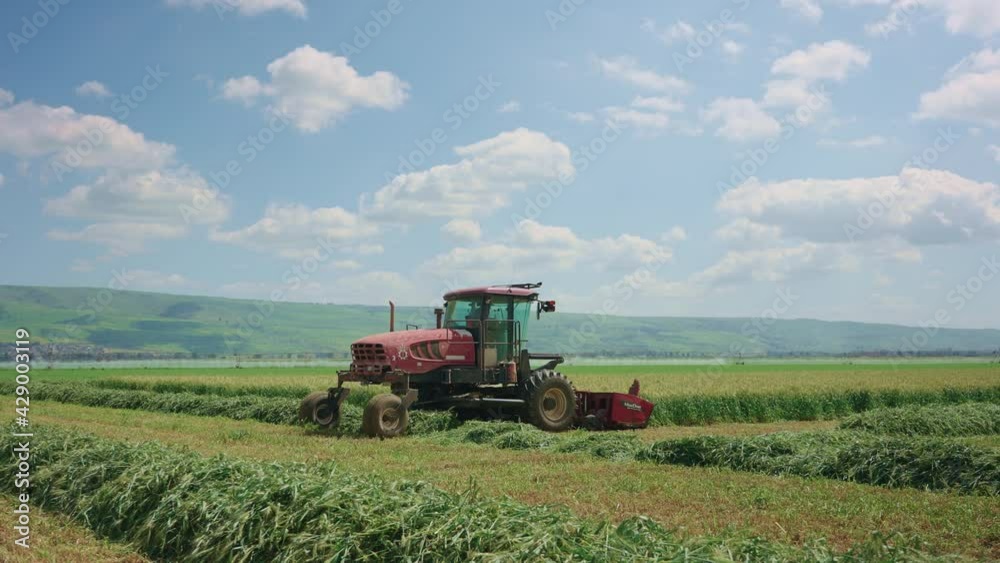 Harvester fields in Hula Valley Israel Harvester fields in Hula Valley Israel