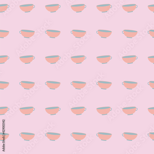Wide tea cup angled grid repeat pattern