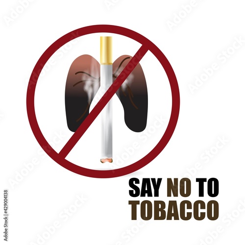 VECTOR ILLUSTRATION OF CONCEPT FOR WORLD NO TOBACCO DAY, ILLUSTRATION IS SHOWING LUNGS FILLED WITH CIGARETTE SMOKE ON SMOKY BACKDROP