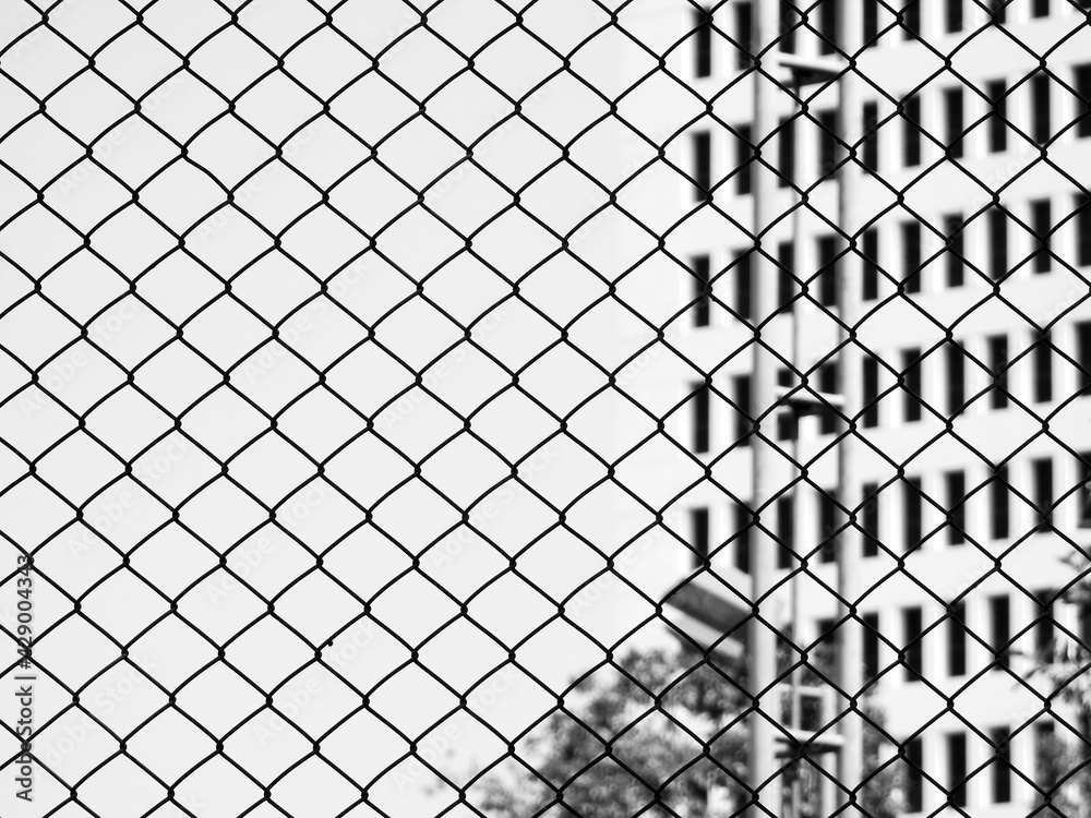 Naklejka premium street wire mesh of fence