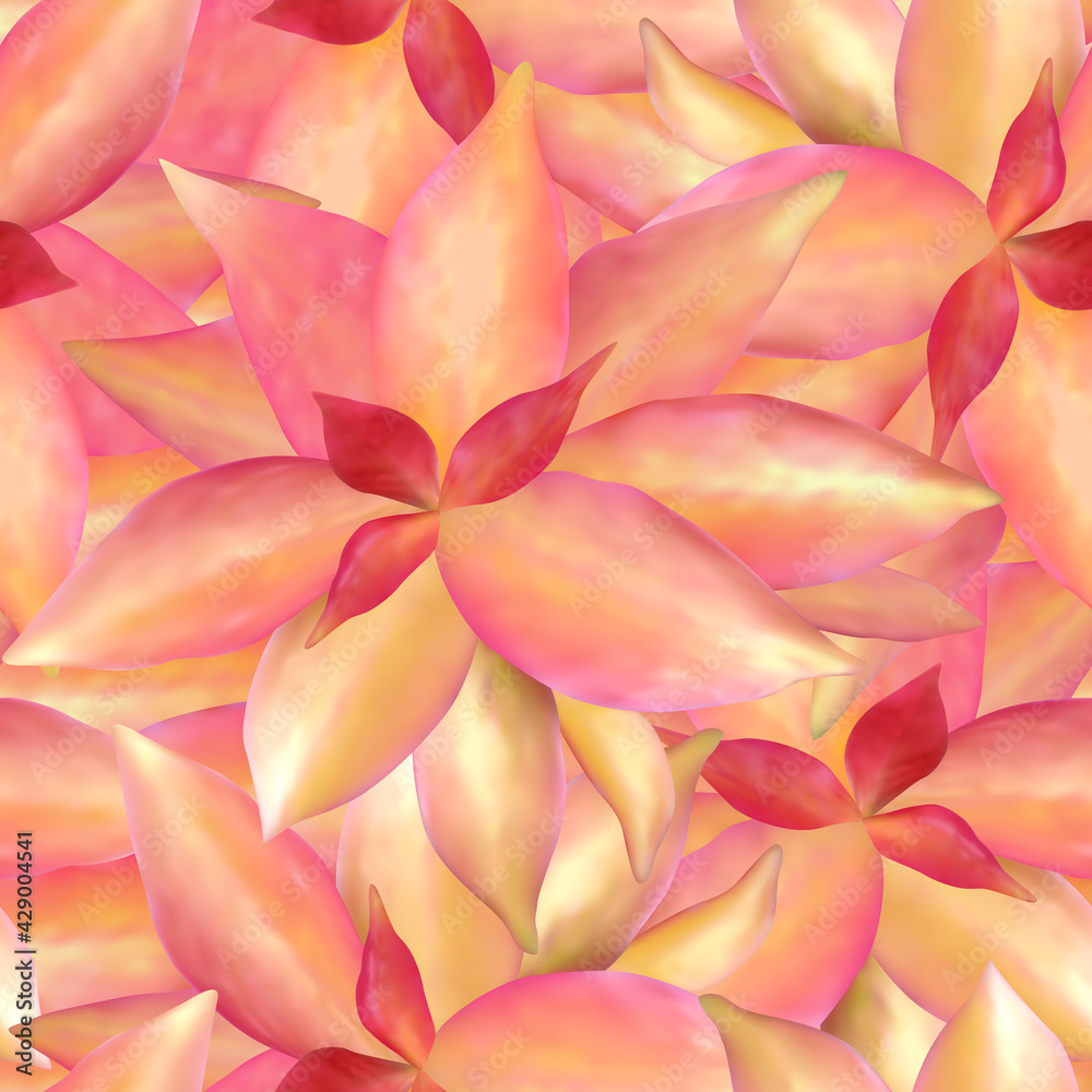 Pink gold tropical leaves. Seamless pattern graphic design
