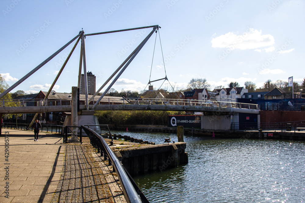 The Lady Julian Bridge over the River Wensum in Norwich, Norfolk