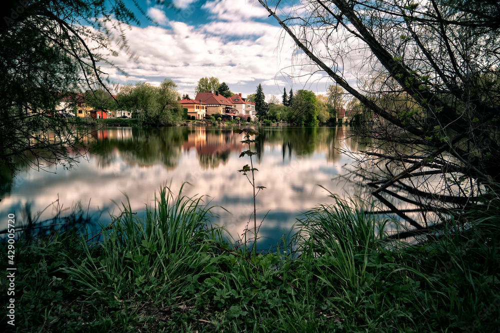 Obraz premium Langzeitbelichtung Teich