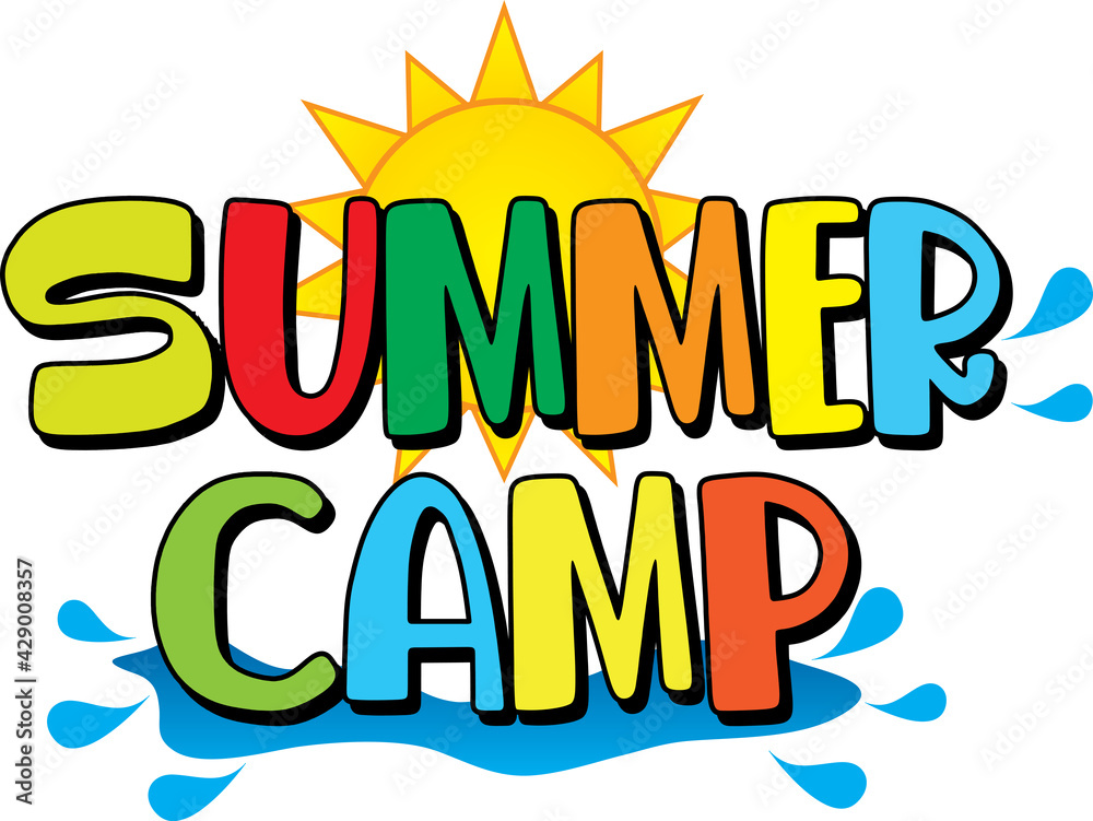 Summer Camp Logo with sun and Water Stock Vector Adobe Stock