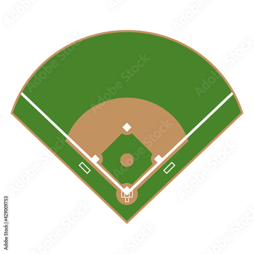 Baseball diamond field top view. Vector flat illustration  ESP10.