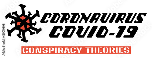 Coronavirus hand lettering. Covid-19 hand drawn. Vector print illustration. Vector illustration