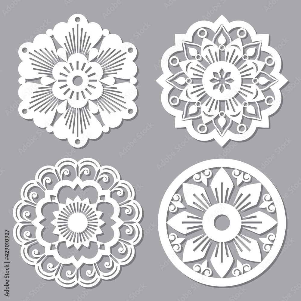 Moroccan retro vector mandala design collections, four openwork vector detailed arabic patterns with flowers, leaves and swirls
Moroccan retro vector mandala design collections, four openwork vector detailed arabic patterns with flowers, leaves and swirls