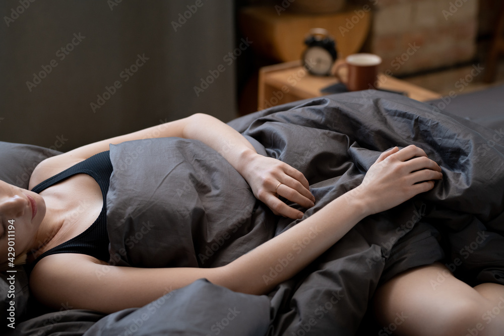 Woman sleeping at night Woman sleeping at night
