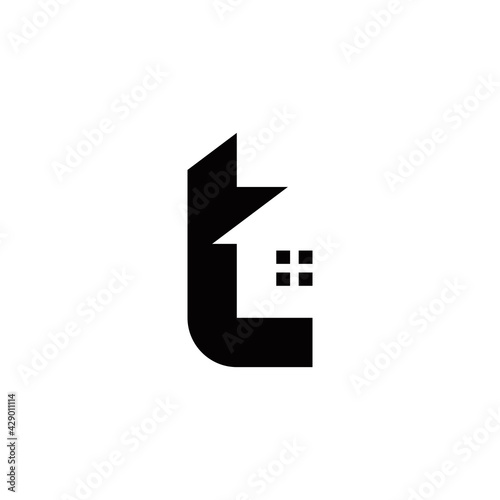 t initial home logo design vector template